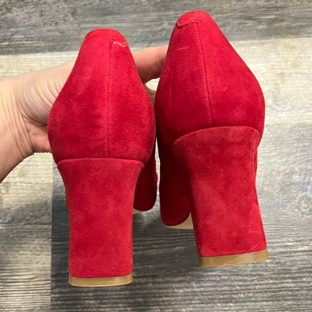 Marc Fisher Zala Red Suede Block Heel 6.5 - image 6